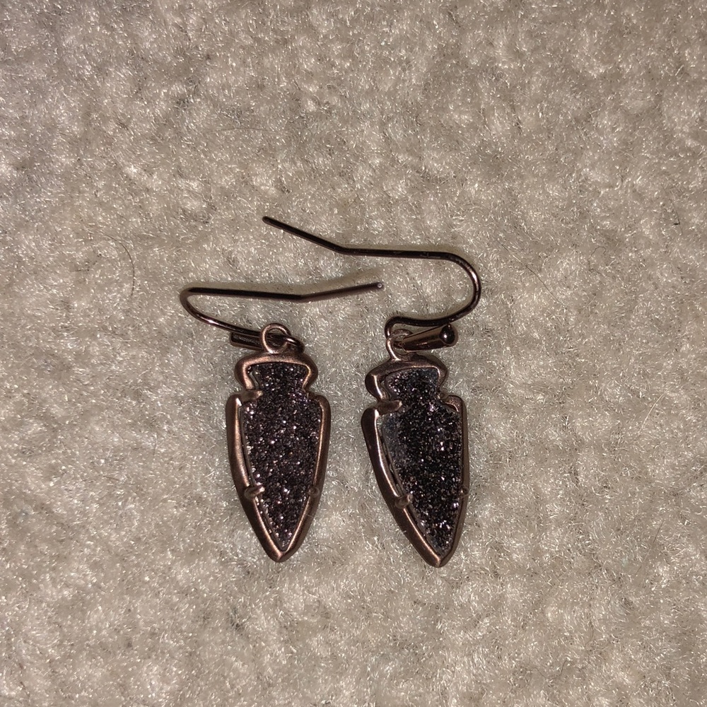 Kendra Scott arrow head Chocolate drusy earrings